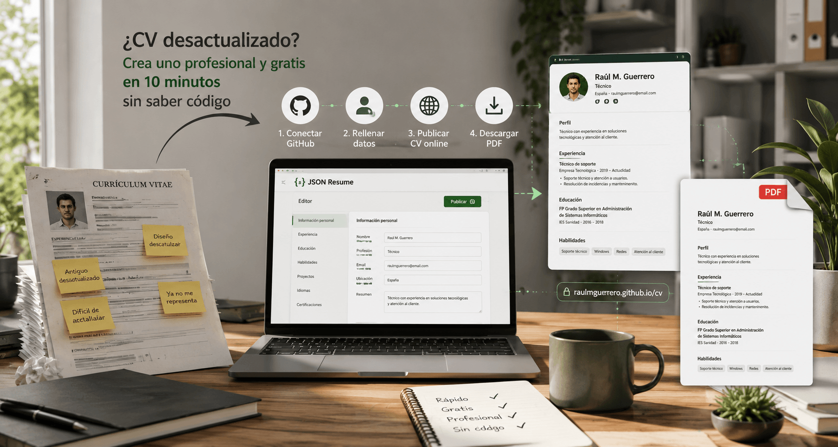 ¿CV desactualizado? Crea uno profesional y gratis en 10 minutos sin saber código